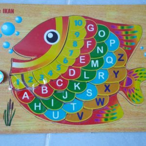 Mainan Edukasi Puzzle Abjad dan Angka Ikan